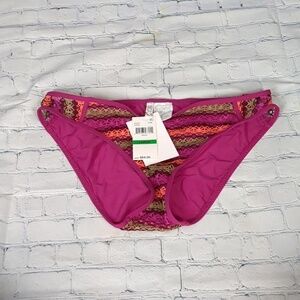 Becca crochet hipster swim bottoms size large